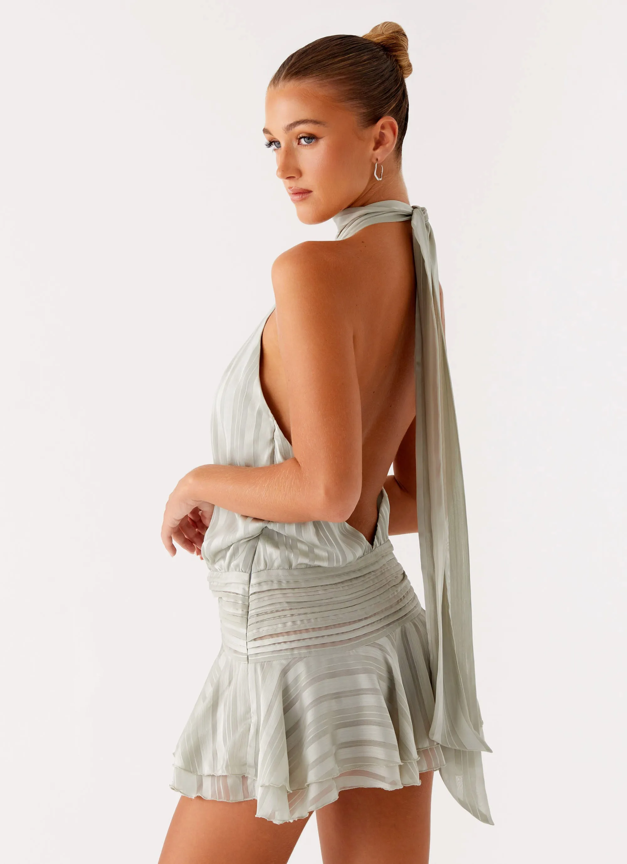Willow Chiffon Mini Dress - Green