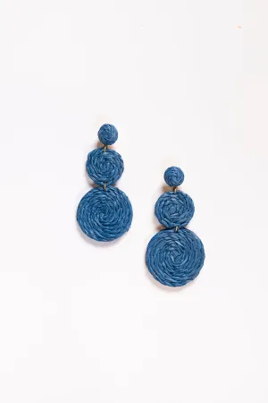Woven Drop Earrings in Cobalt