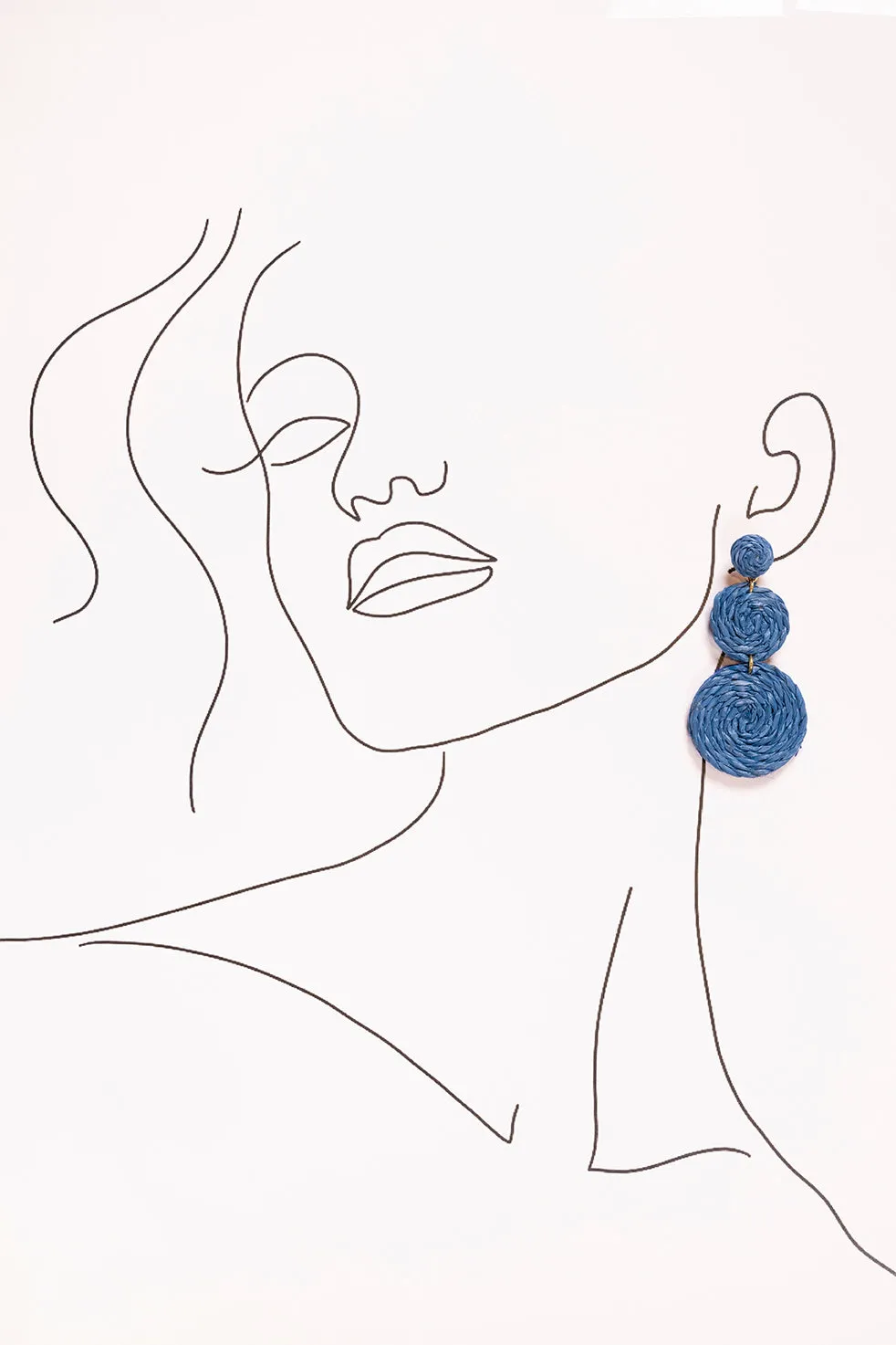 Woven Drop Earrings in Cobalt