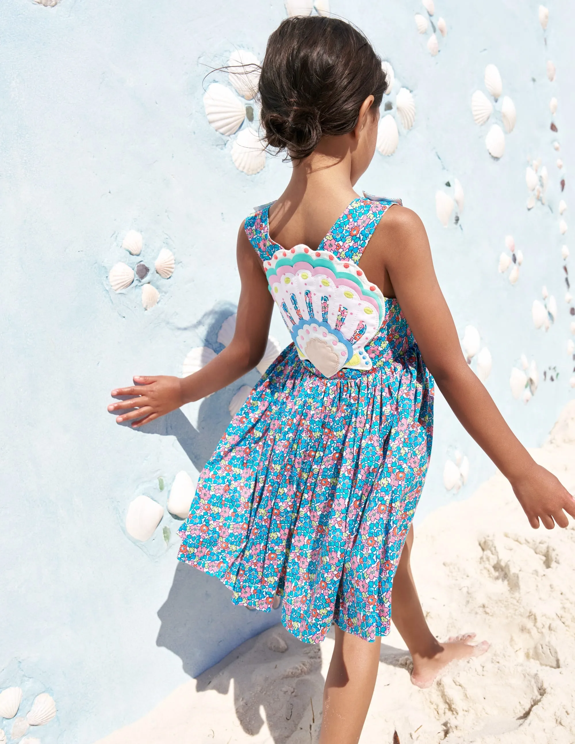 Zadie Applique Back Dress-Multi Flowerbed Shell