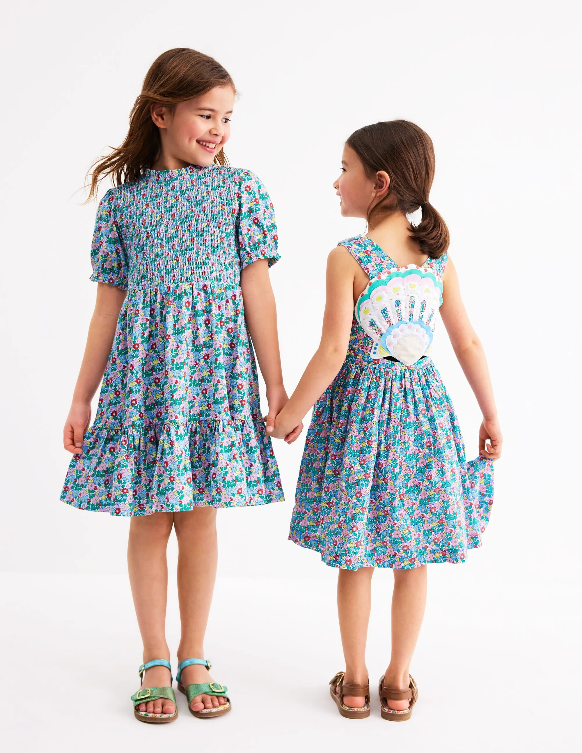 Zadie Applique Back Dress-Multi Flowerbed Shell